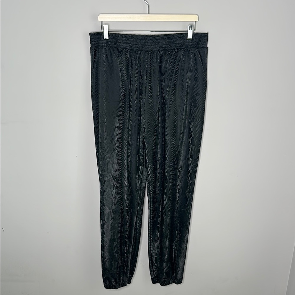 Cotton Bleu Black Snakeprint Elasticated Pants